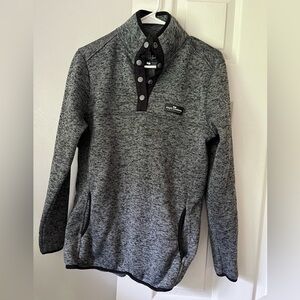 Simply Southern Fleece Sweater Women’s M Gray / Black Quarter Snap Pullover